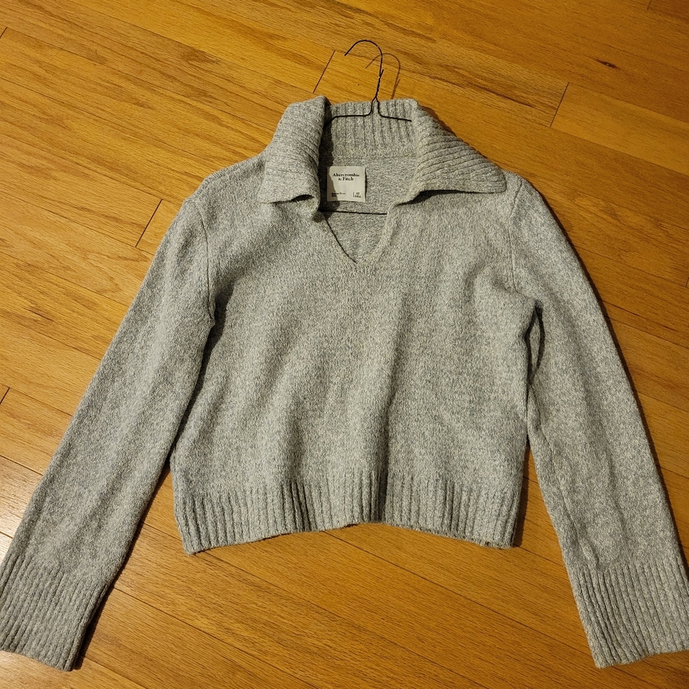 Abercrombie & Fitch Collared V-Neck Sweater